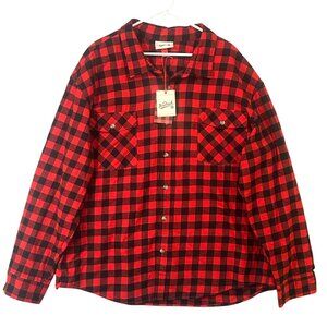 Woolrich Mens XXL Red & Black Buffalo Plaid Flannel Button-Up Shirt NWT